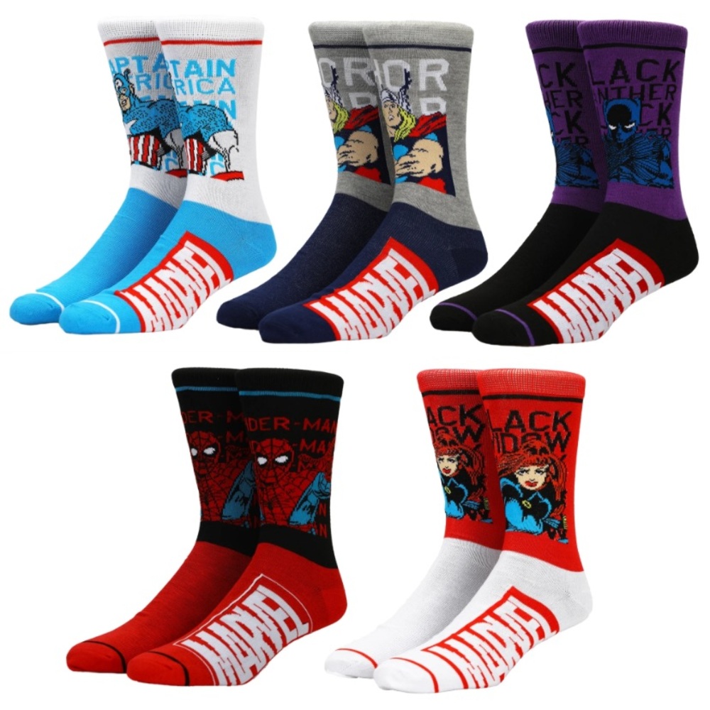 Marvel Avengers Character Crew Socks - 5 Pack